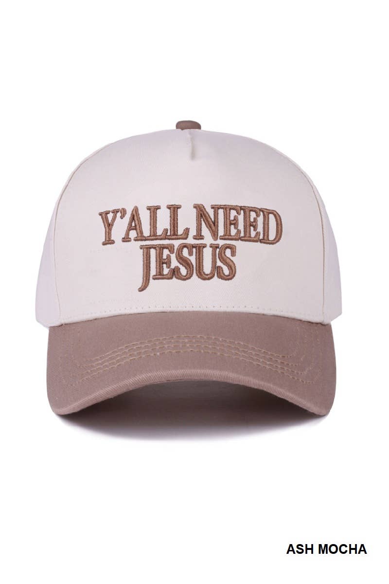 Y'all Need Jesus Two Tone Canvas Cotto