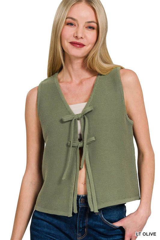 Bow Tie Ribbon Sweater Vest